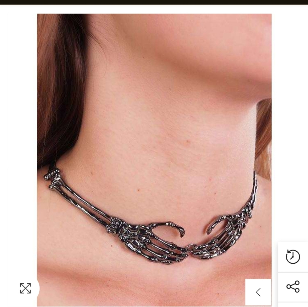 Silver Skeleton Choker Necklace.